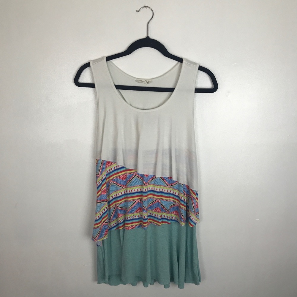 Bo Bel | Tri Layered Flowy Racerback Tank Top